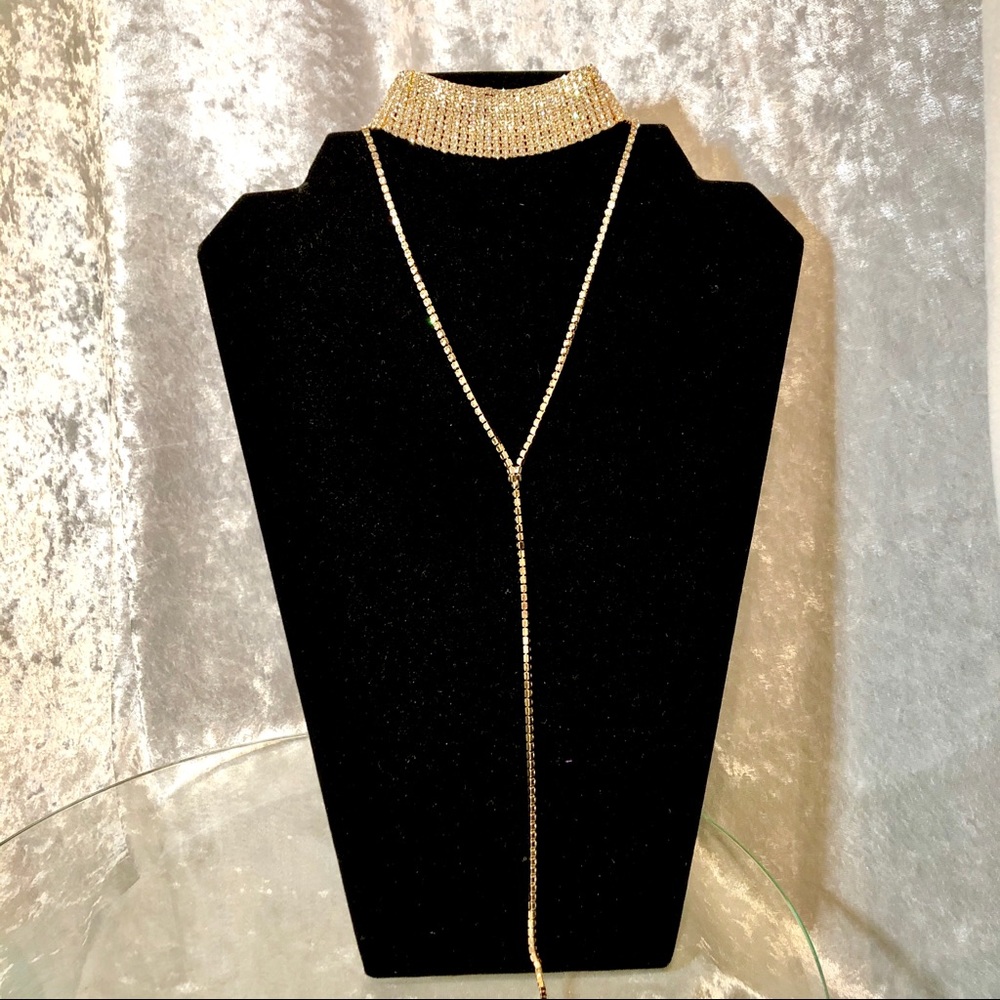 Sexy Gold Choker Necklace Diamonds